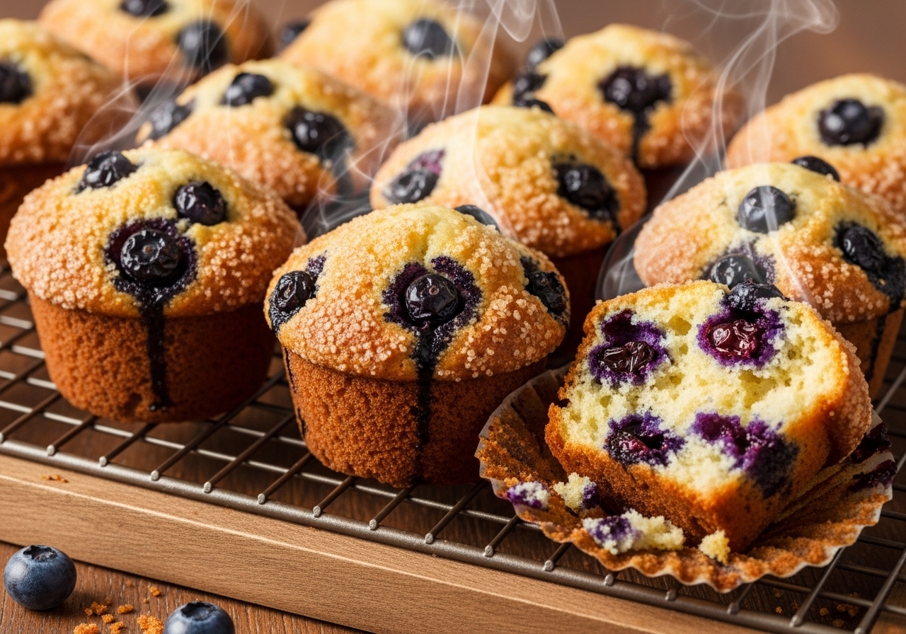 the best batch of blueberry muffins juicy and perfectly baked