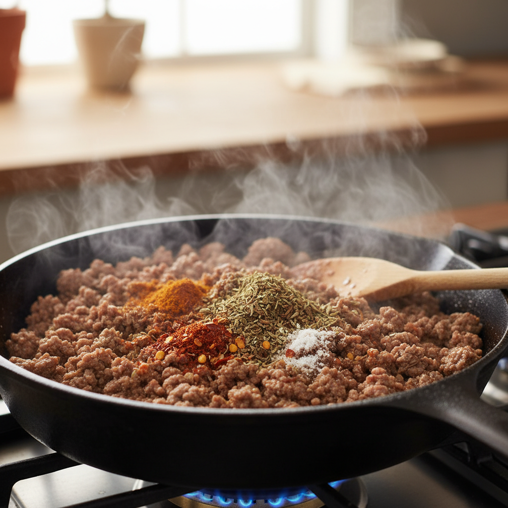 Cooking instructions for cheesy beefy potato casserole