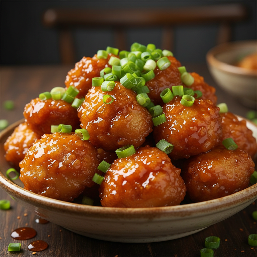 Bang bang chicken plated and ready to serve