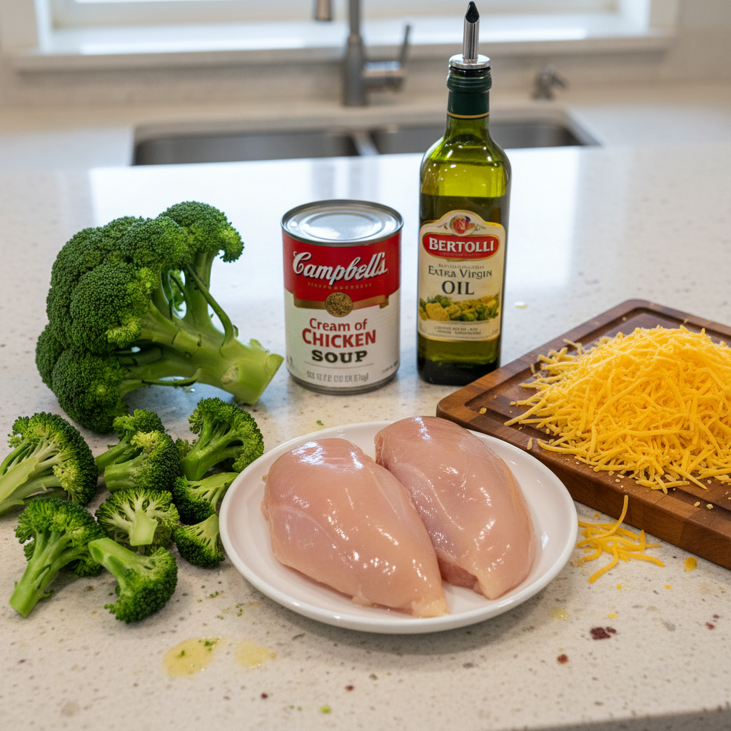 Ingredients for Chicken and Broccoli Casserole