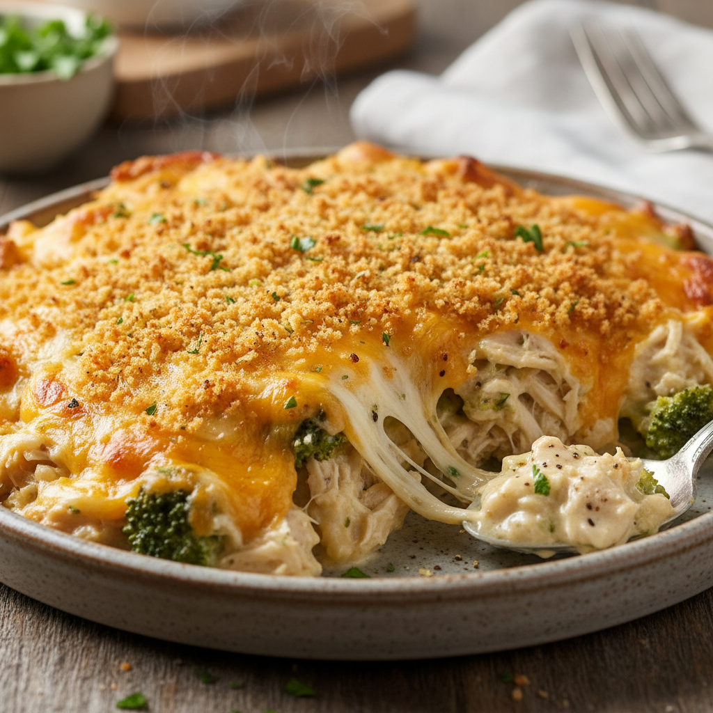 Step by step cooking creamy chicken casserole