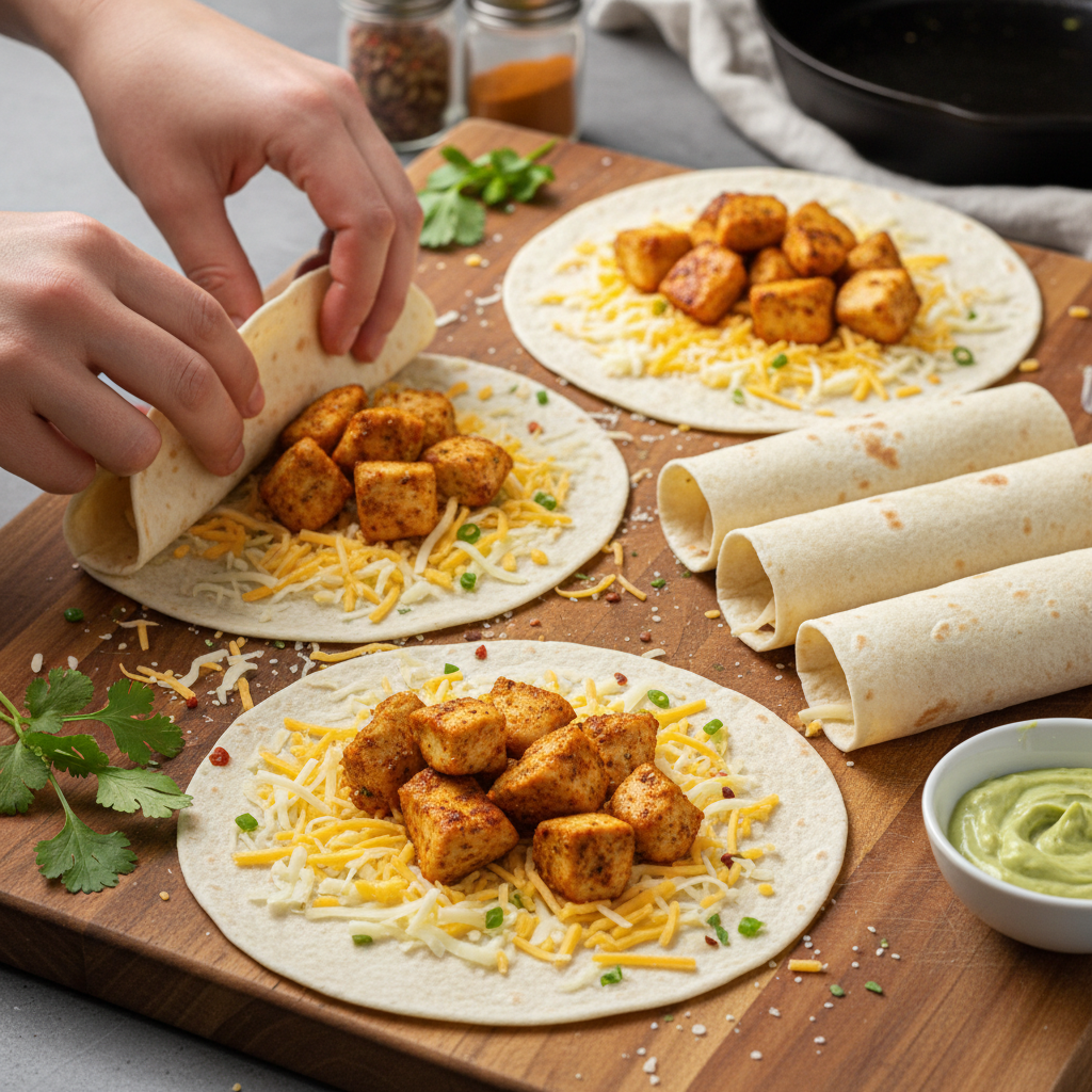 Ingredients for Cheesy Chicken Wraps