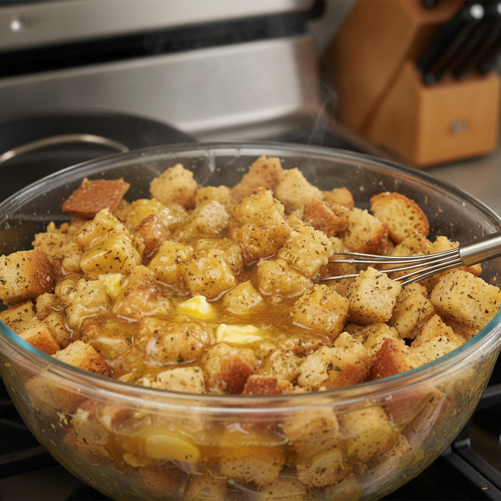 Mixing ingredients for casserole