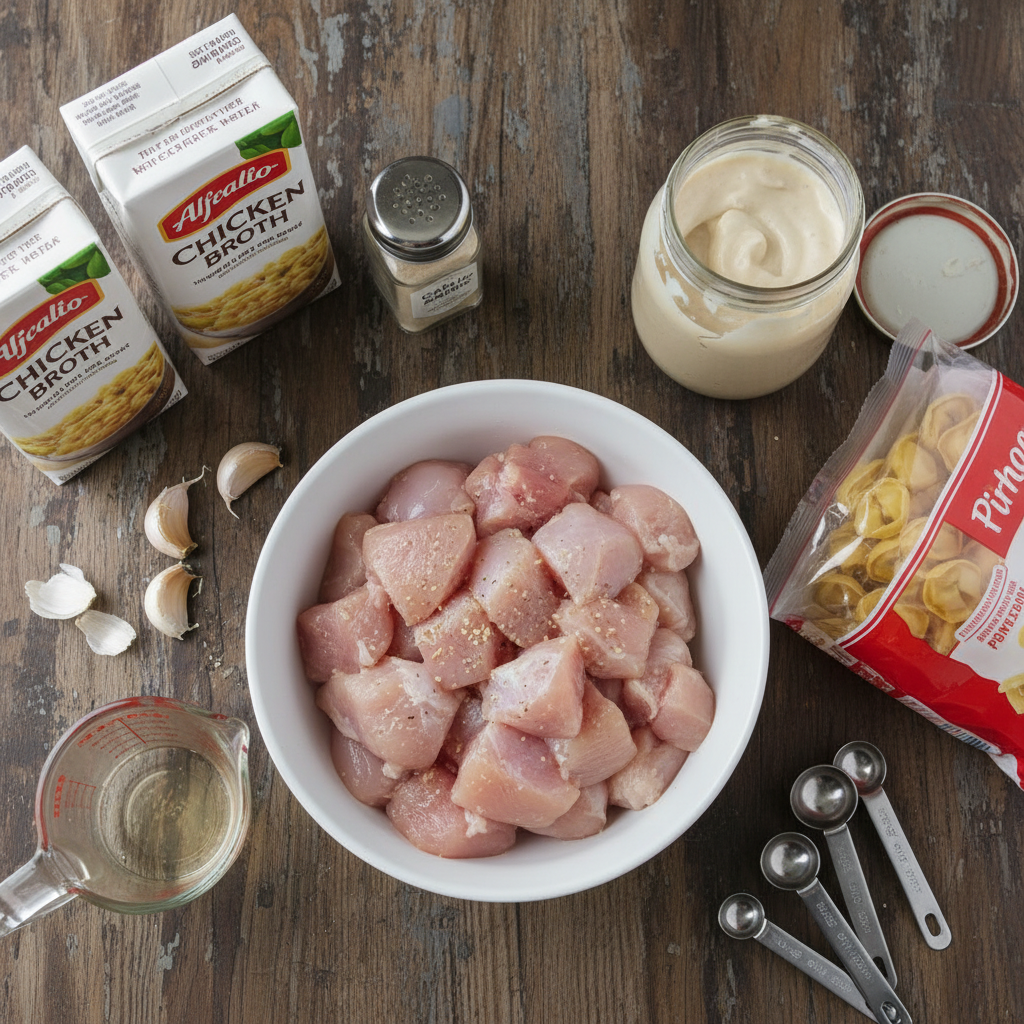 Ingredients for Chicken Tortellini Alfredo