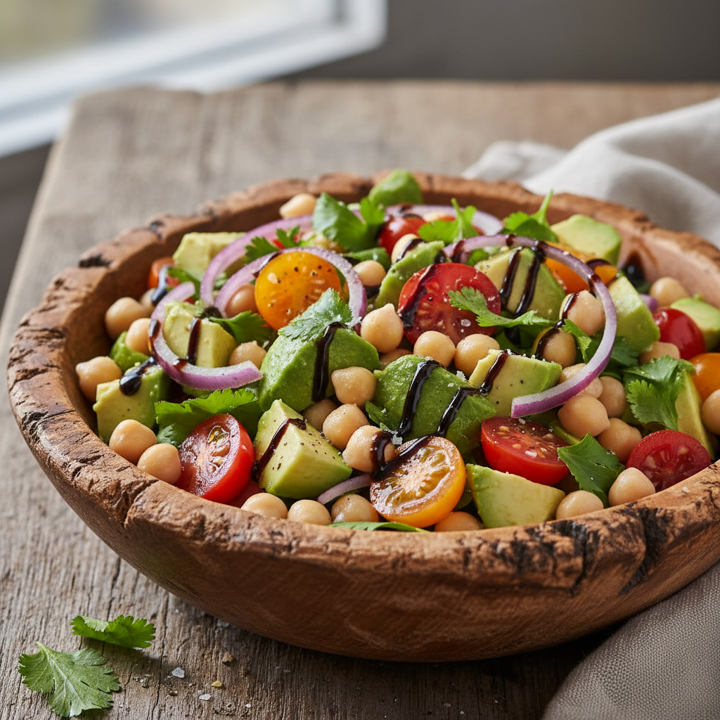 Chickpea Avocado Salad close up