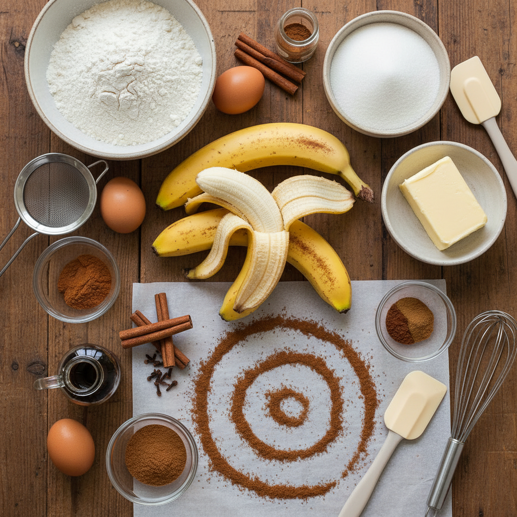 Ingredients for Cinnamon Swirl Banana Bread