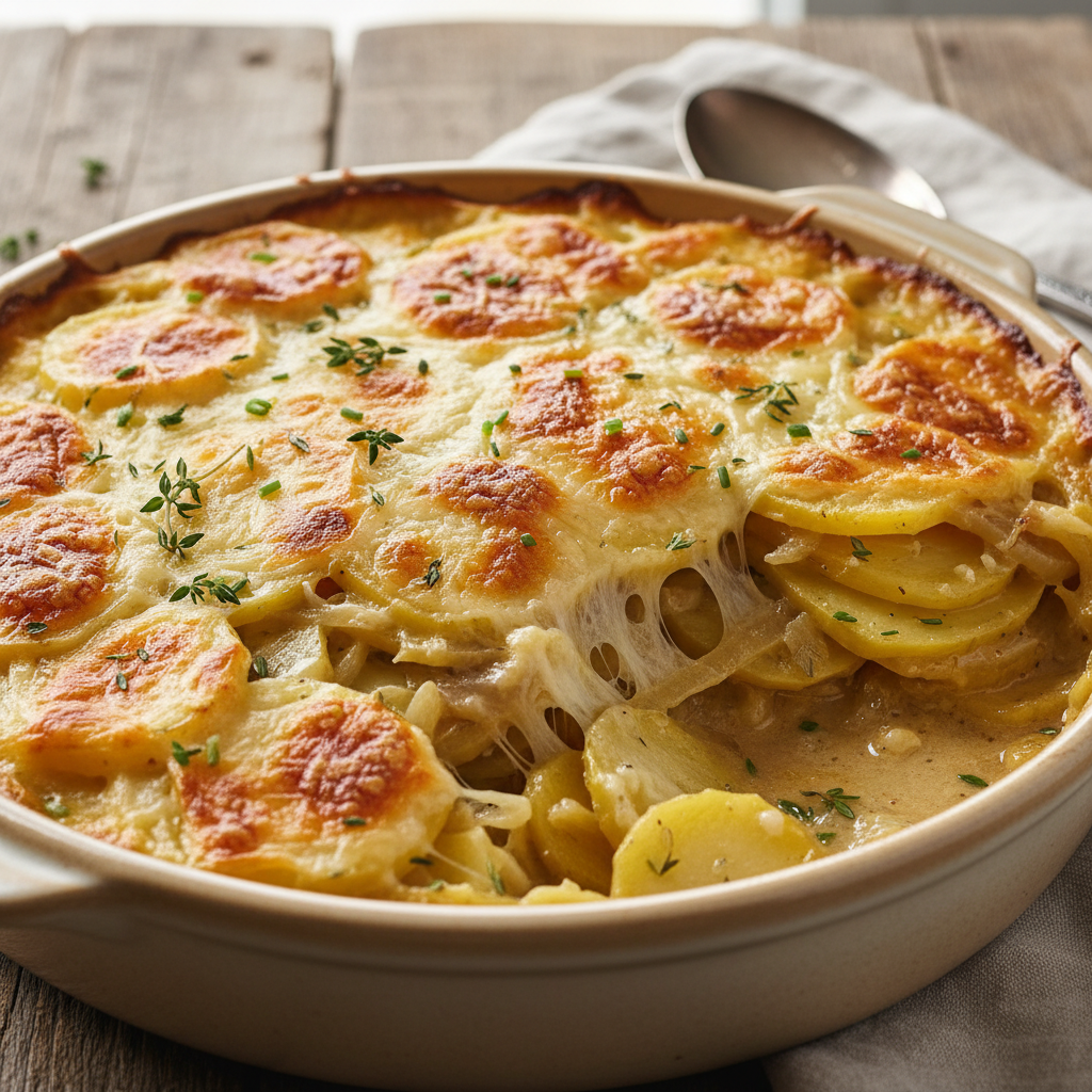 Instructions for French Onion Soup Potato Bake