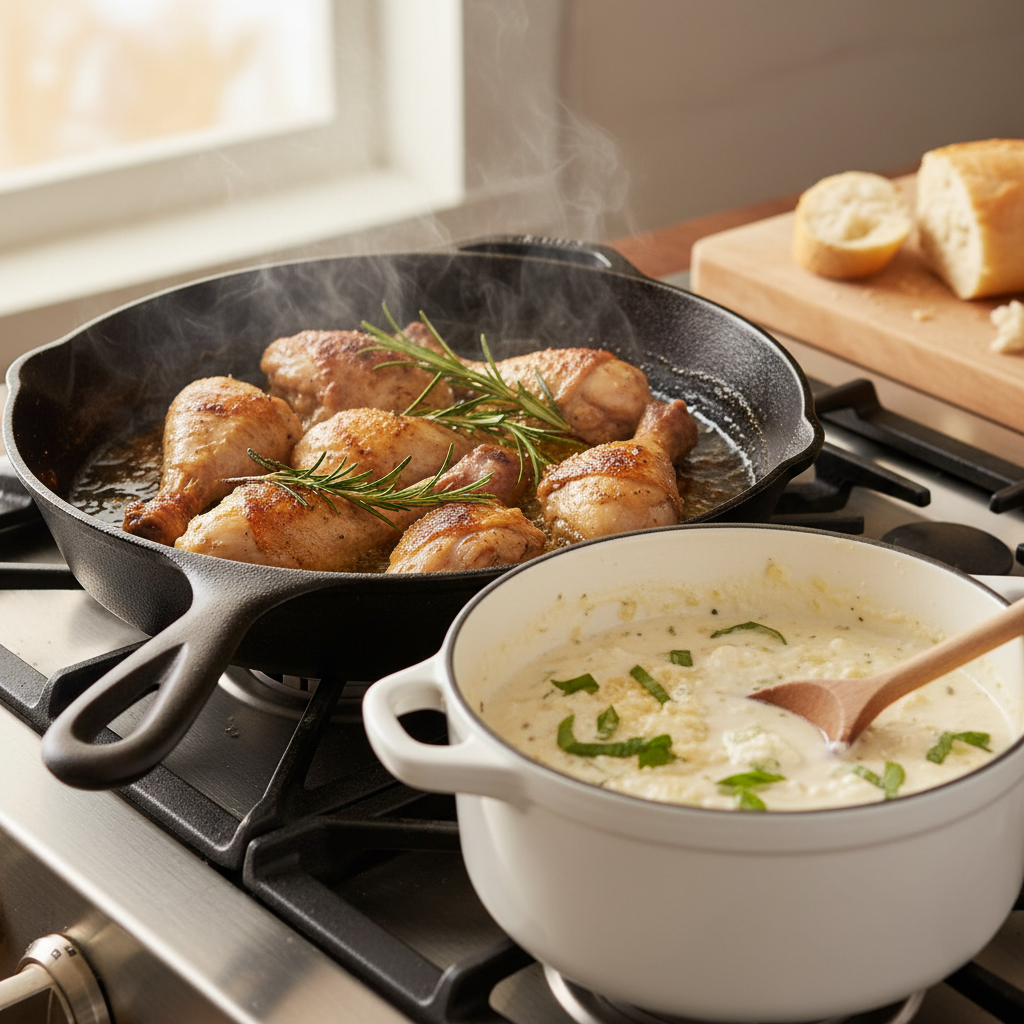 Step-by-step instructions for ricotta chicken pasta