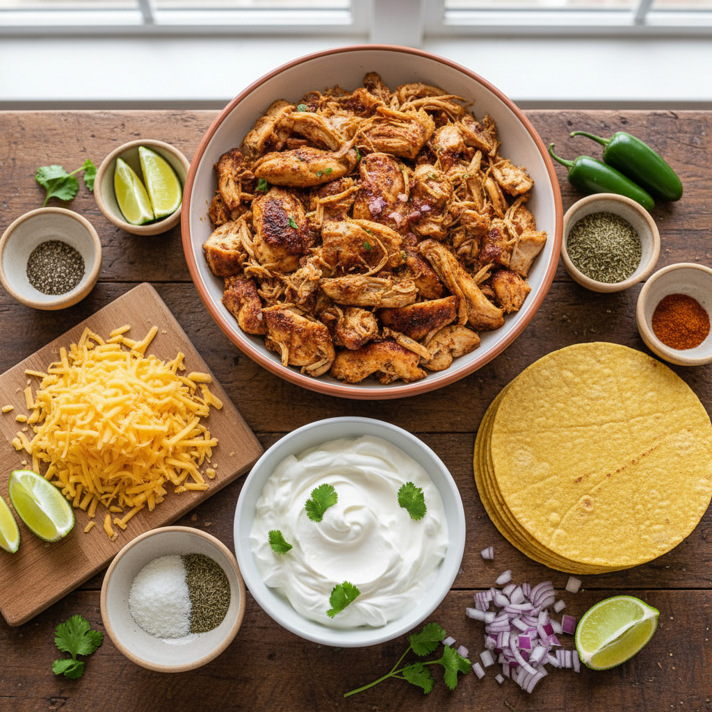 Ingredients for Crispy Baked Chicken Tikitos