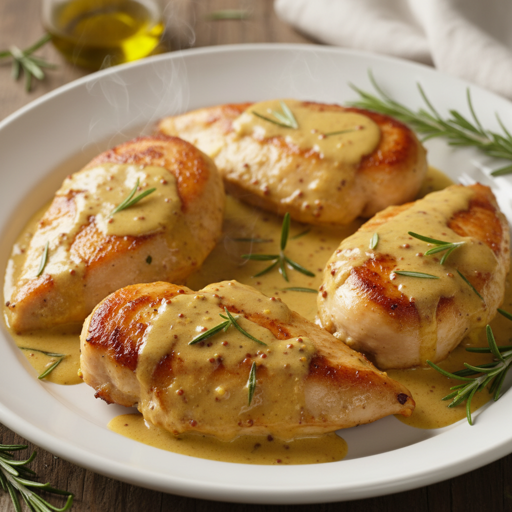 Cream and ingredients for rosemary chicken
