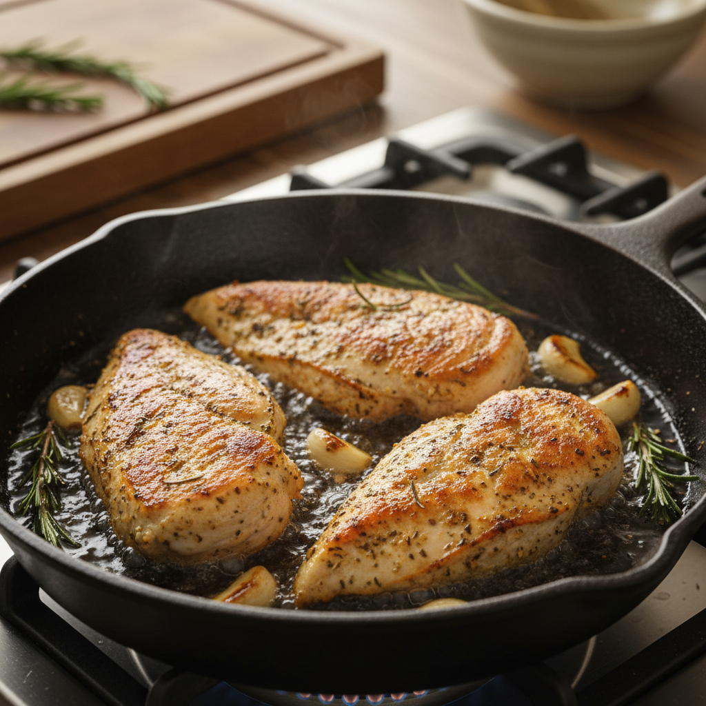 Ingredients laid out for rosemary chicken