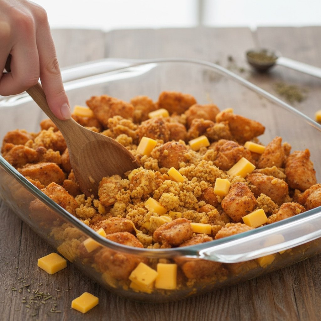 Ingredients for cheesy chicken pasta