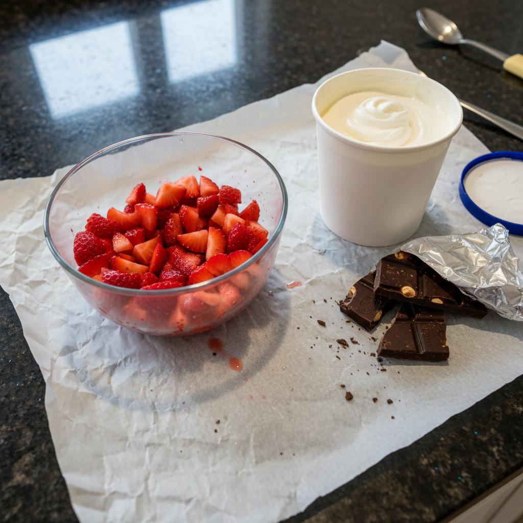 Close-up of frozen fruit snack