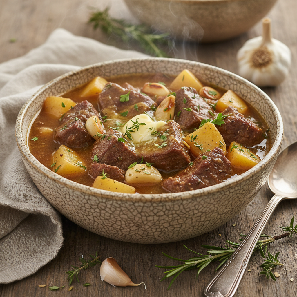 Garlic Butter Beef, Thoughts, and Potatoes Preparation