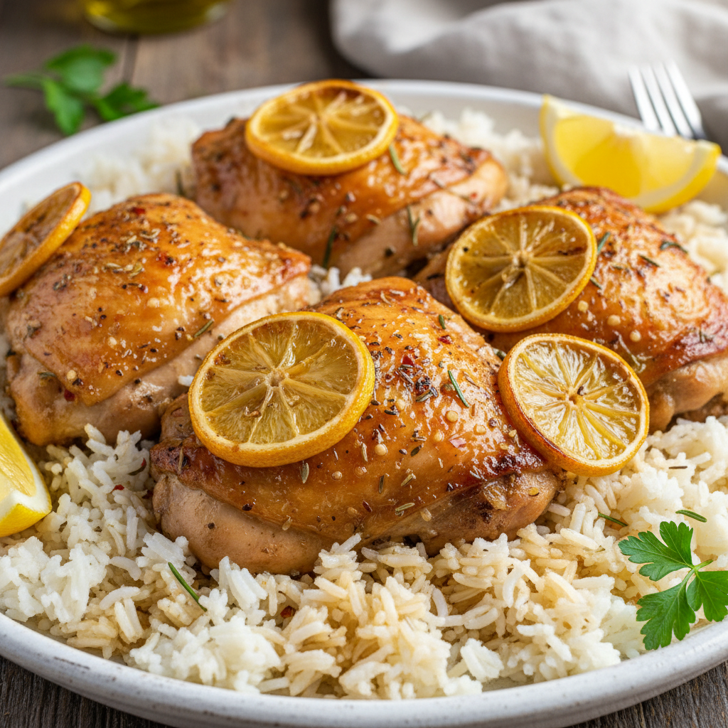 Greek lemony chicken and rice skillet ingredients