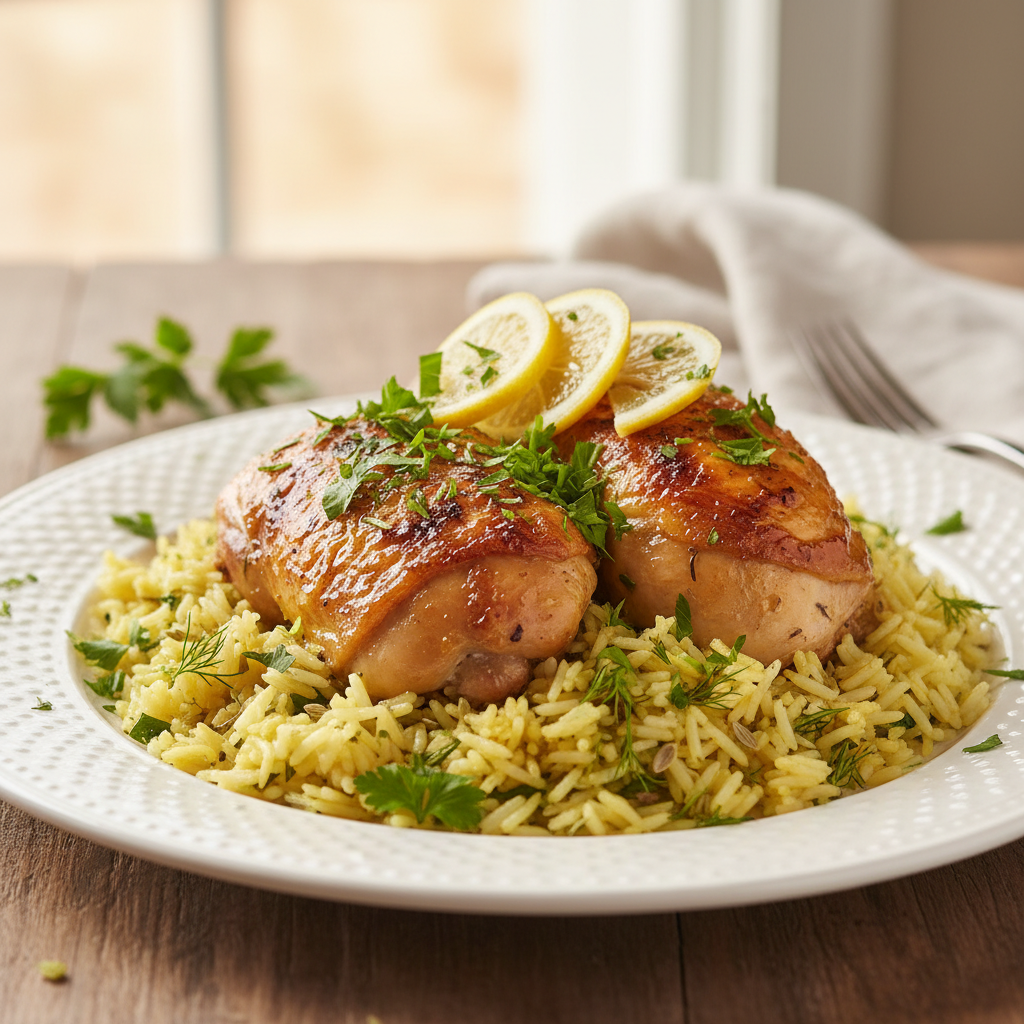Cooking tips for Greek lemony chicken and rice skillet
