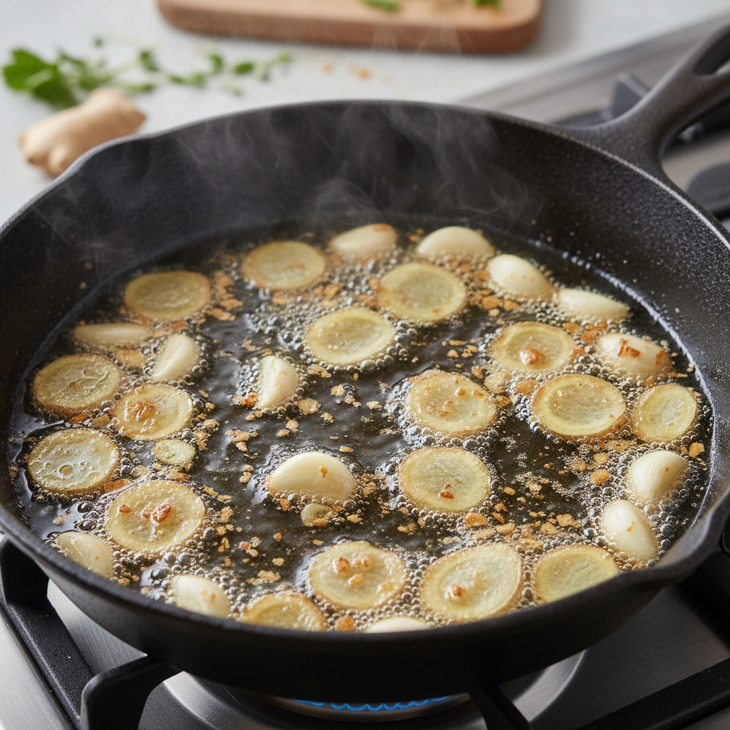 Ingredients for green beans and chicken stir-fry
