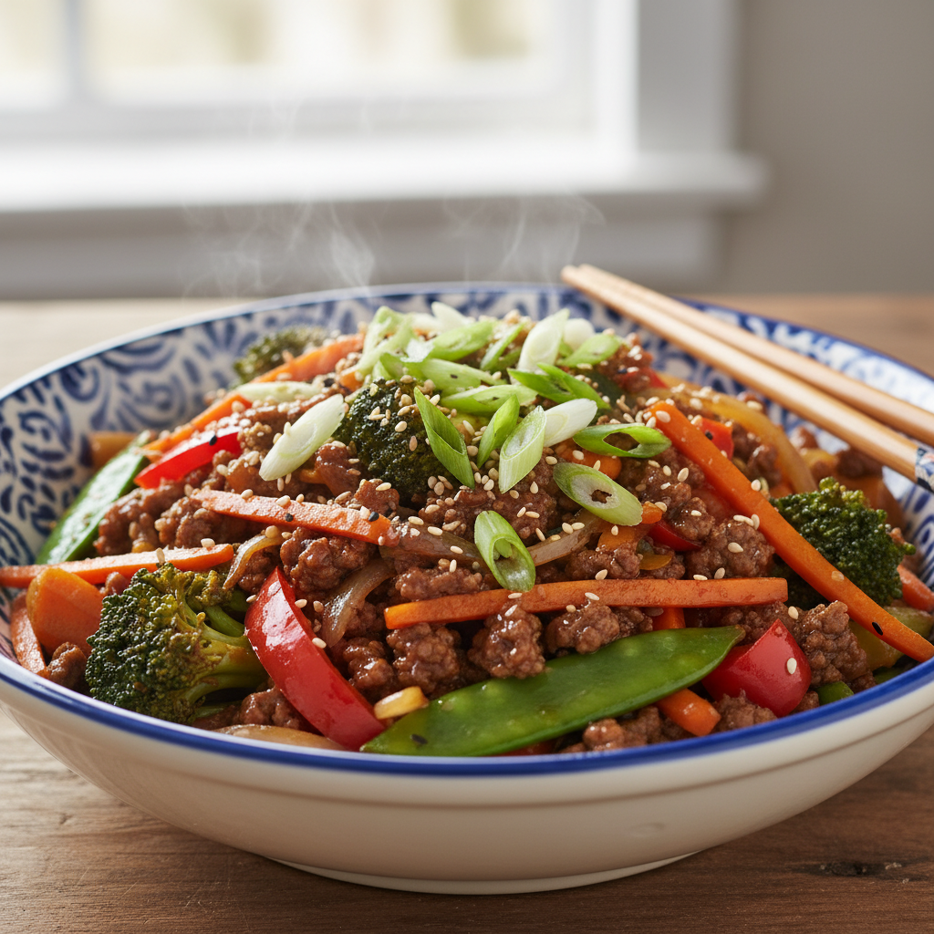Onion, carrots, and red bell pepper all cut up