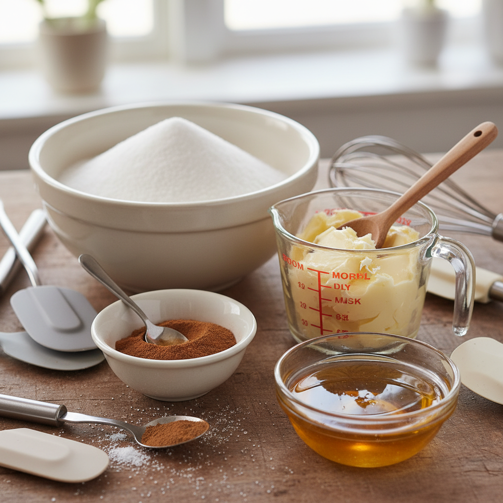 Ingredients for honey cinnamon butter