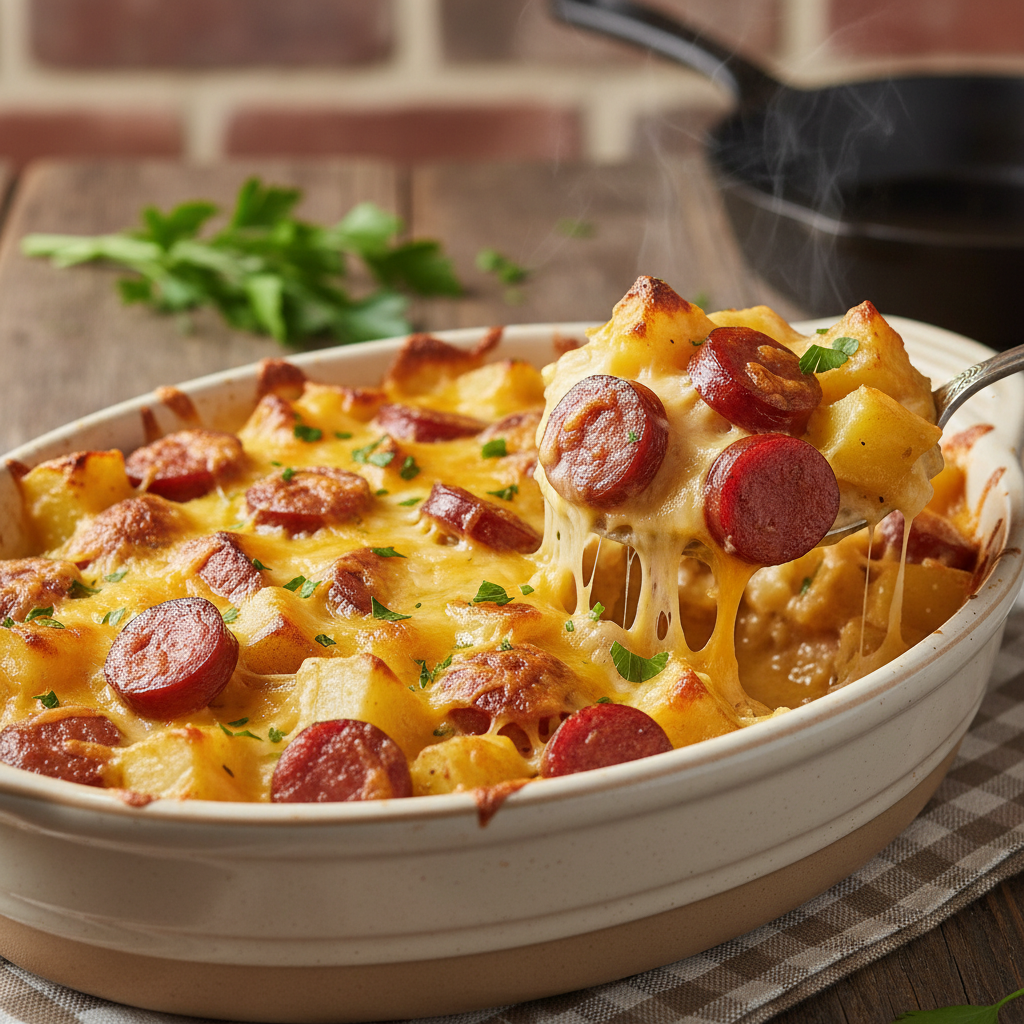 Introduction to smoked sausage and cheesy potatoes