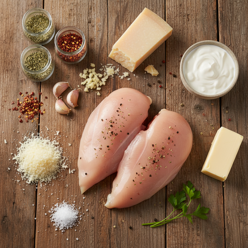 Ingredients for Chicken Alfredo