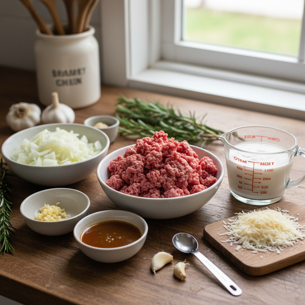 Ingredients for Creamy Beef and Garlic Pasta