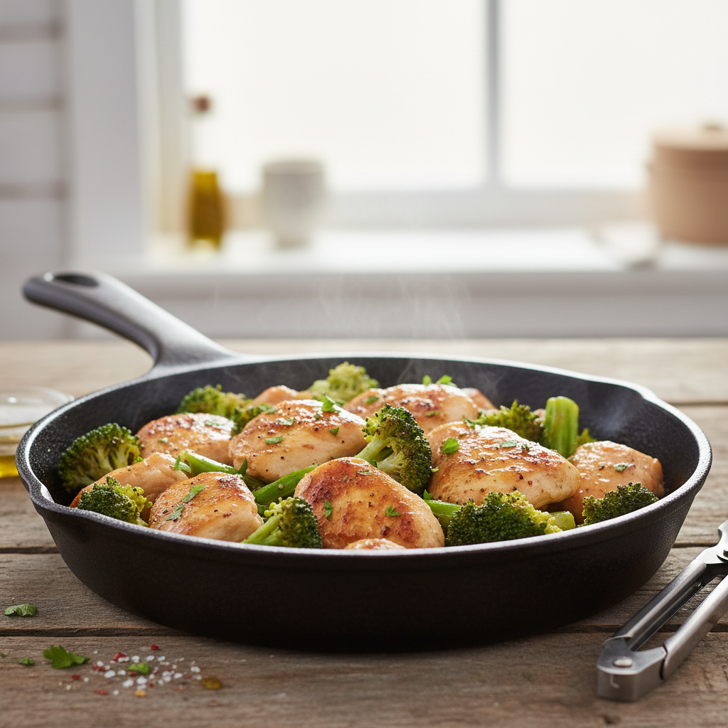 Chicken and broccoli ready to cook