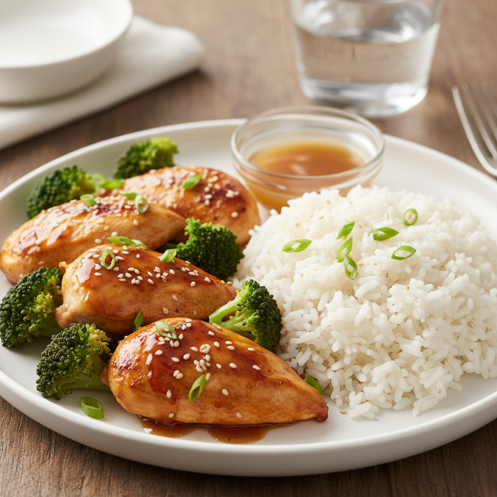 Cooking skillet with prepared chicken and broccoli