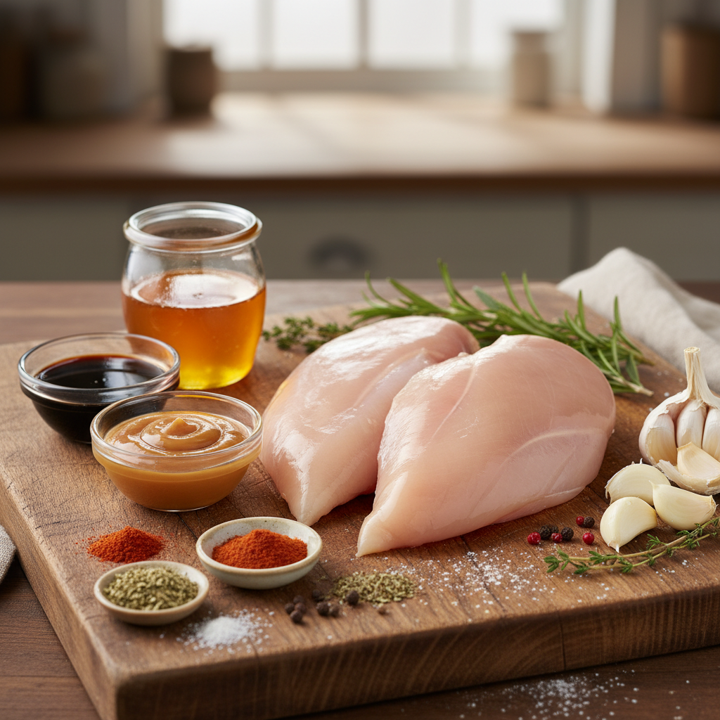 Ingredients for Honey Garlic Chicken