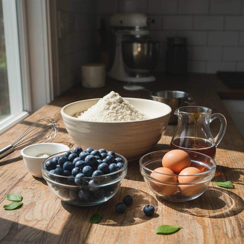 Ingredients for Almond Flour Blueberry Muffins