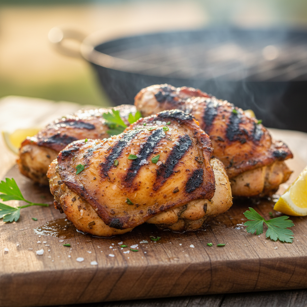 Yogurt marinated chicken grilling