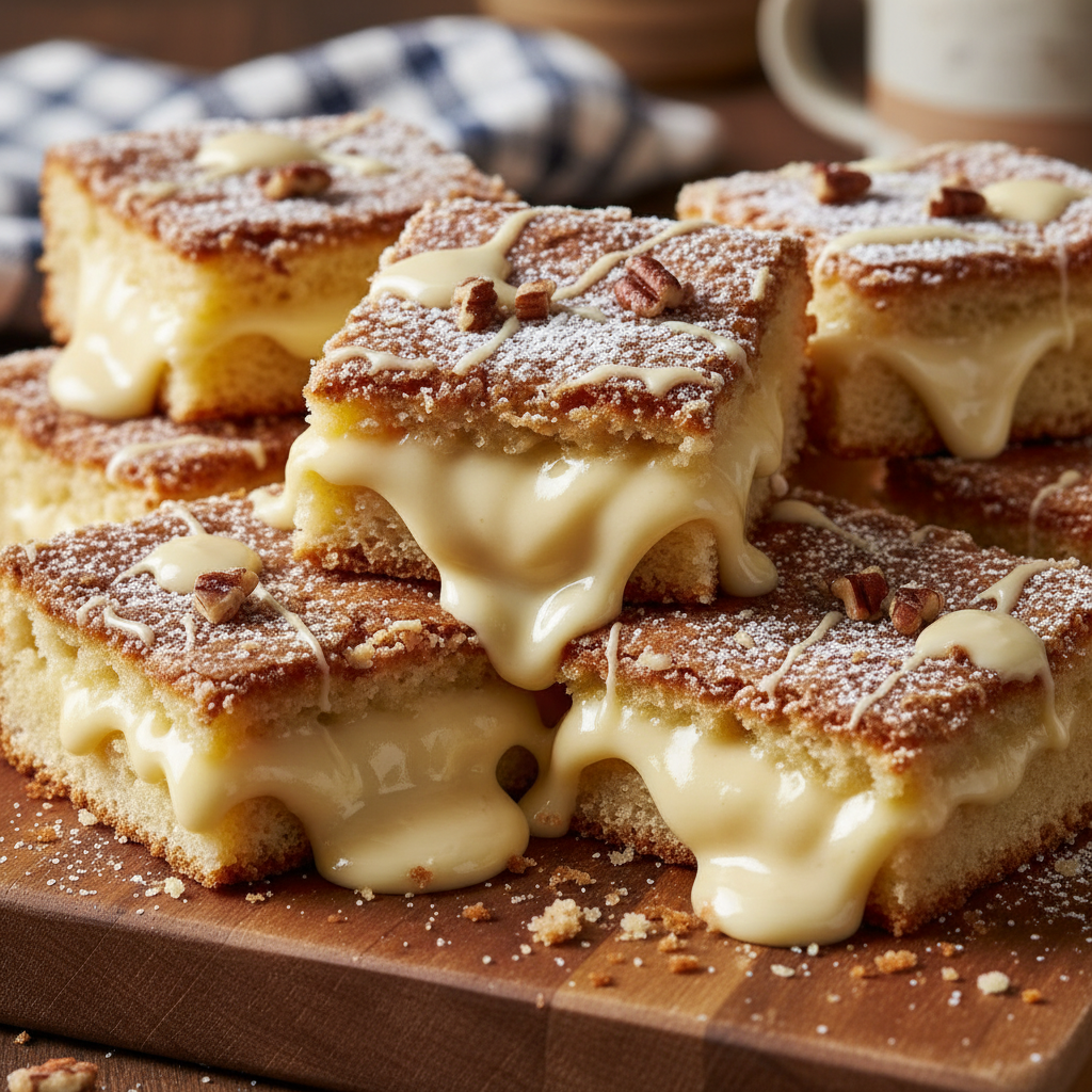 Close up of ooey gooey cake