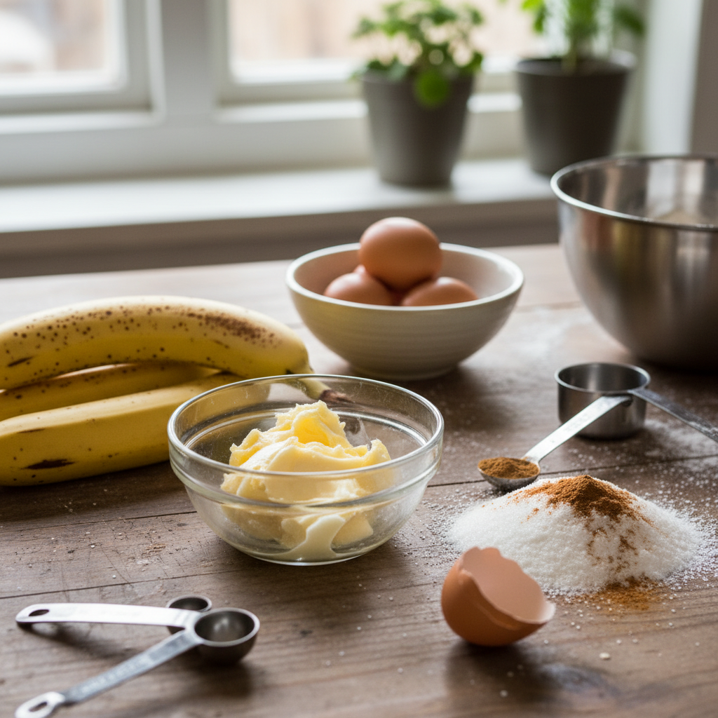 Ingredients for Snickerdoodle Banana Bread