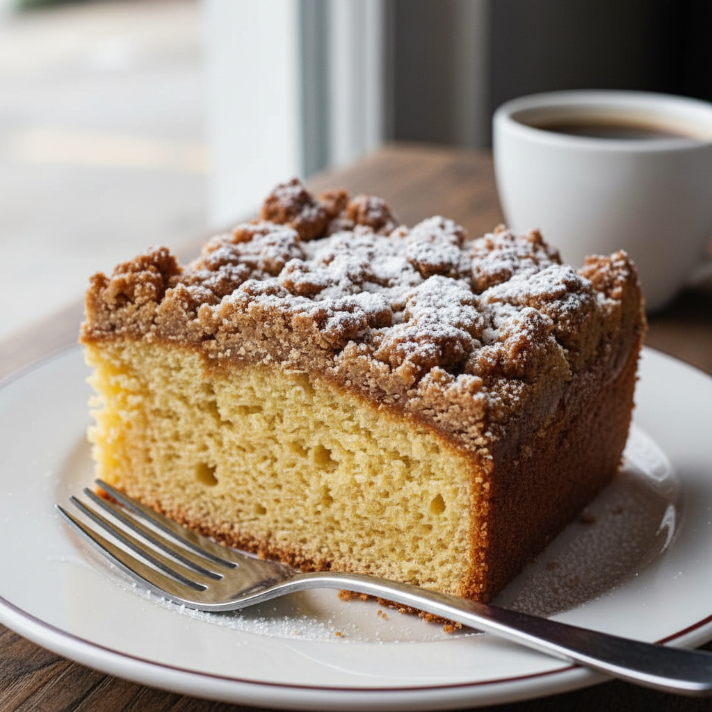 Crumb cake baking process