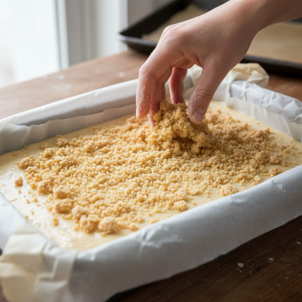 Ingredients list for crumb cake