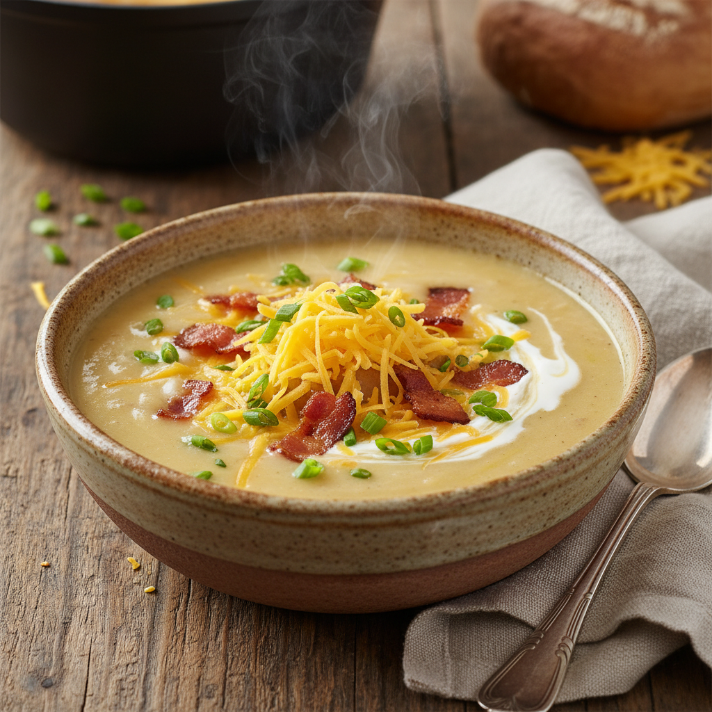 Loaded potato soup ingredients