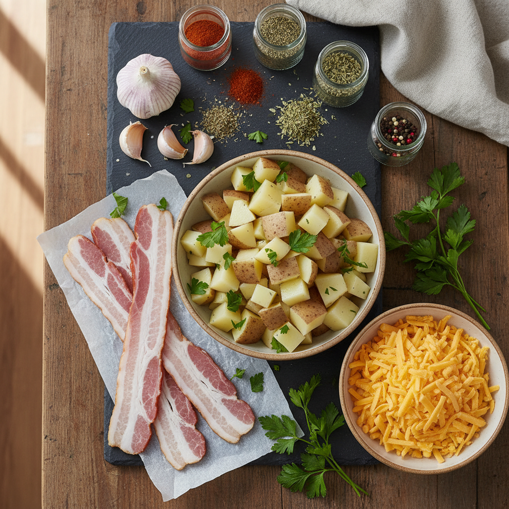 Yukon Gold potatoes and seasoning