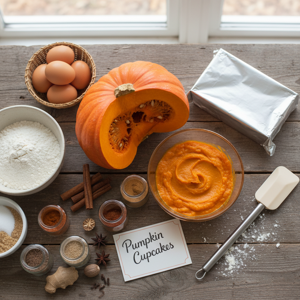 Ingredients for Pumpkin Cupcakes