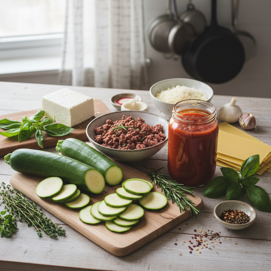 Ingredients for Zucchini Lasagna