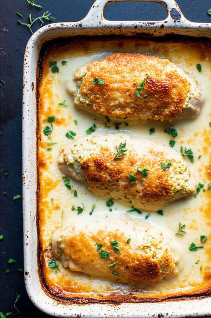 Baked Ricotta Chicken plated meal