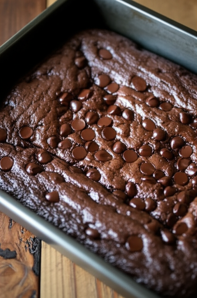 Moist banana brownies with chocolate chips