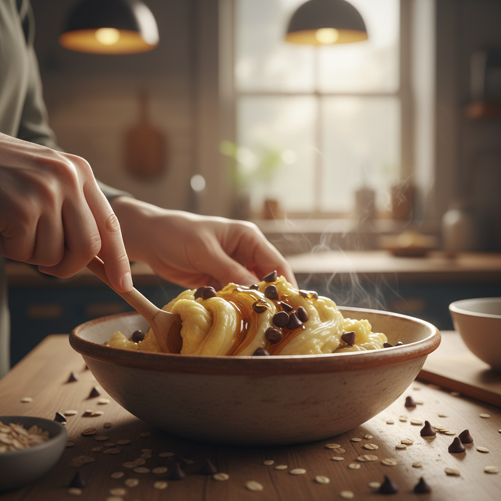 Preparation steps for banana oatmeal cookies