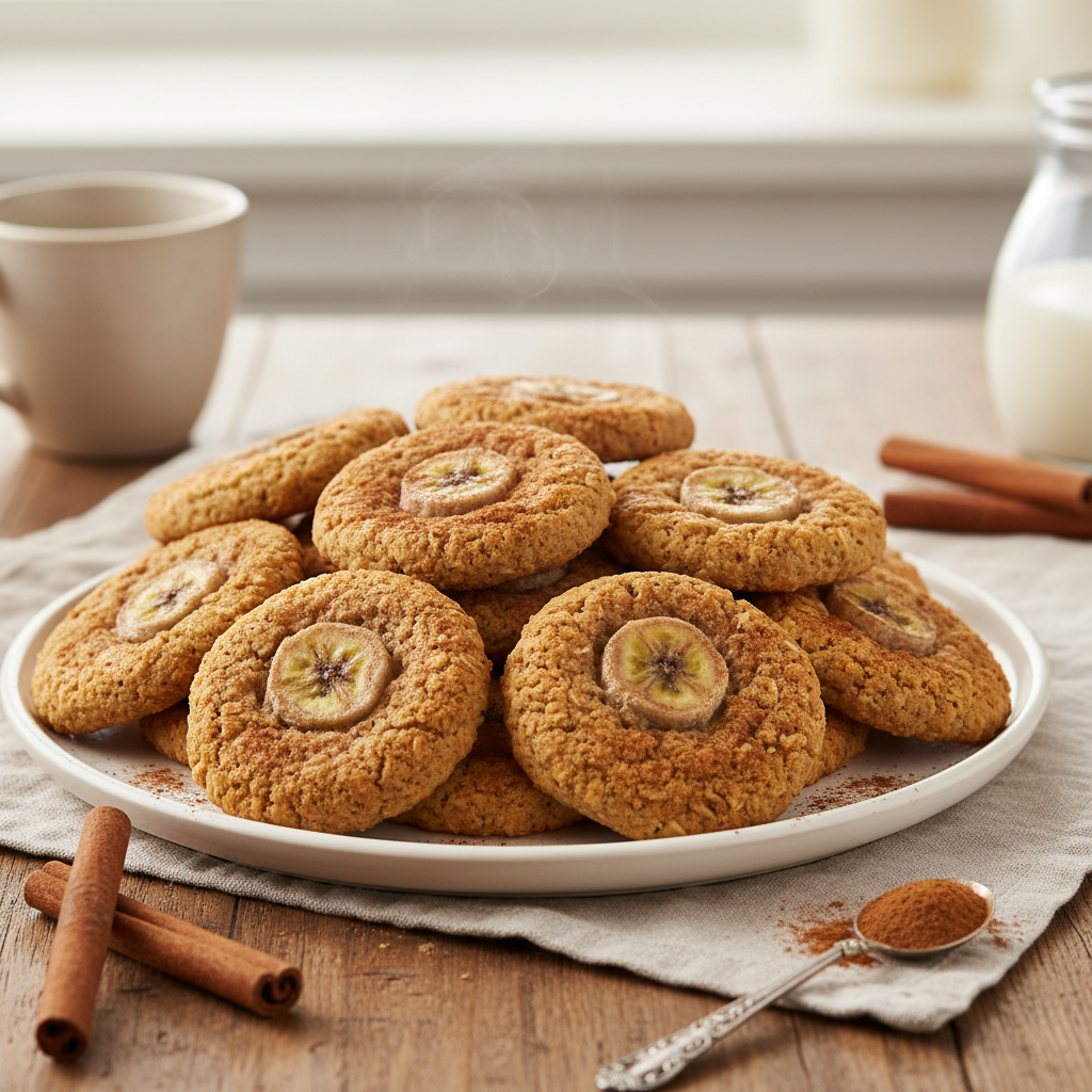 Banana oatmeal cookies stored and ready to eat