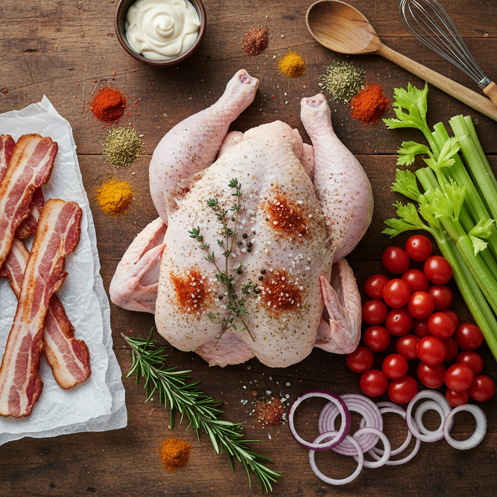 Ingredients for BLT chicken salad
