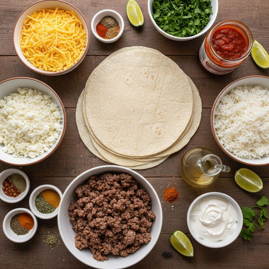 Ingredients for Grilled Cheese Burrito
