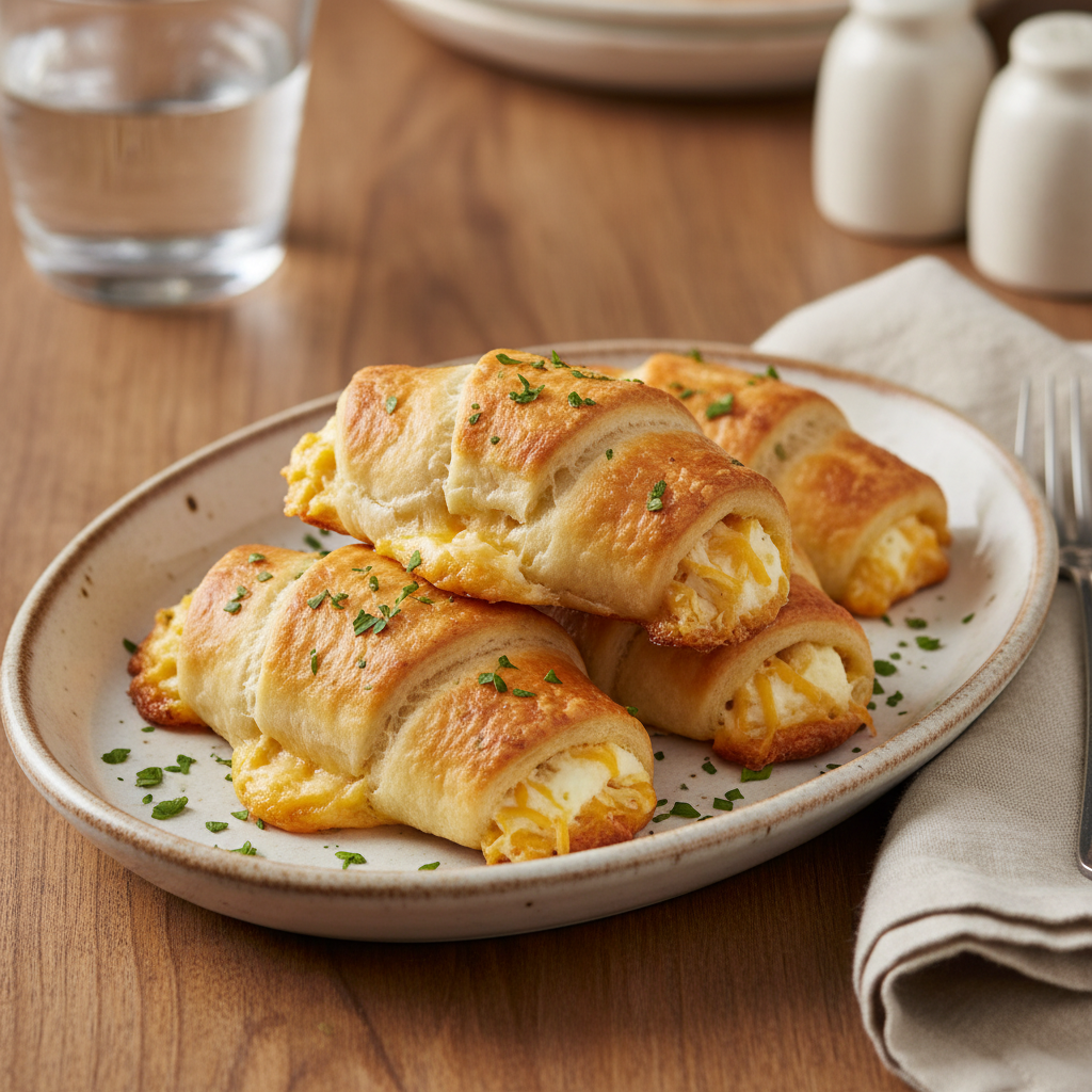 Baked cheesy chicken crescent rolls