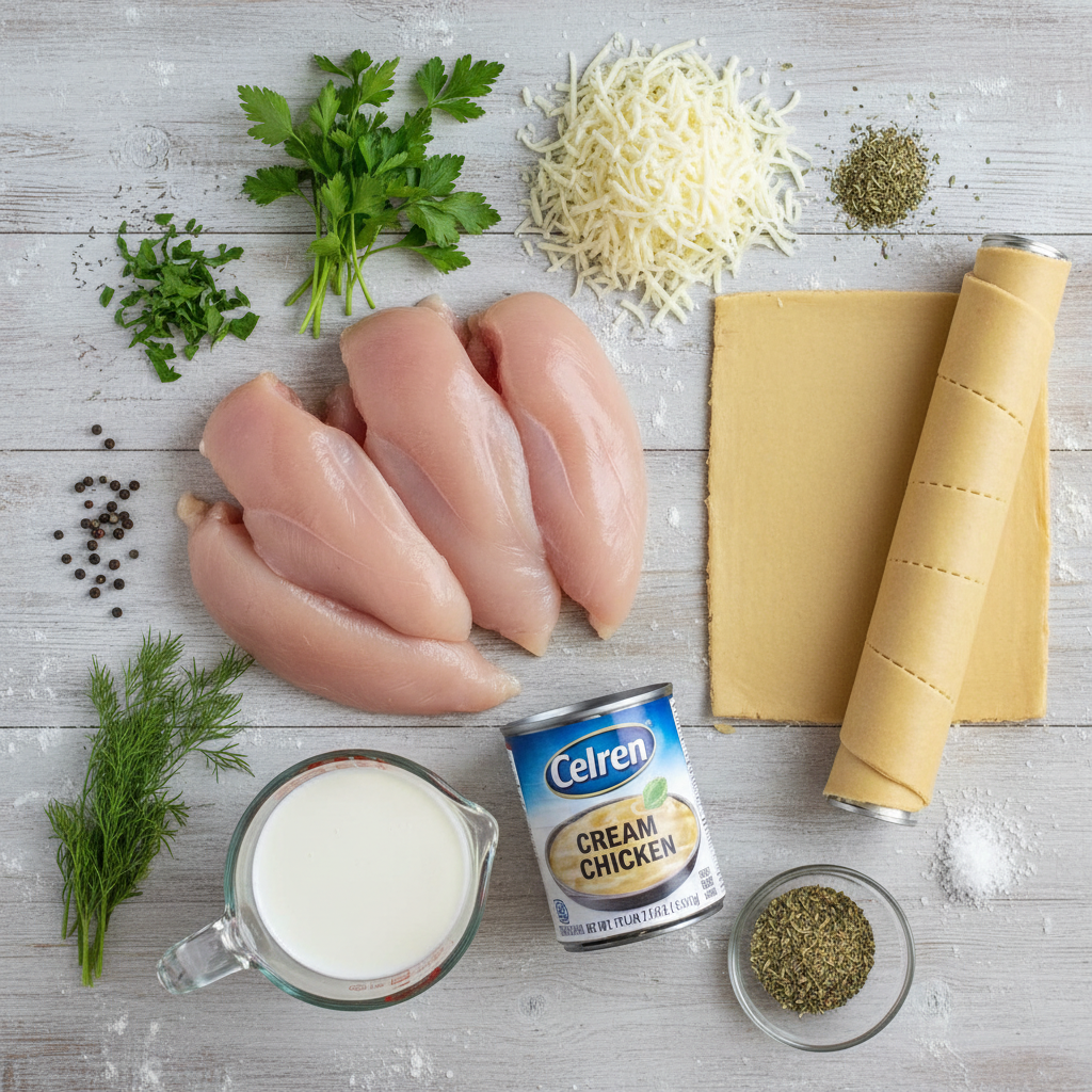 Ingredients for Cheesy Chicken Crescent Rolls