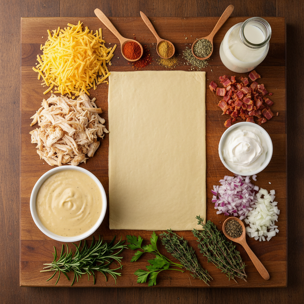 Ingredients for Chicken Crescent Roll Casserole