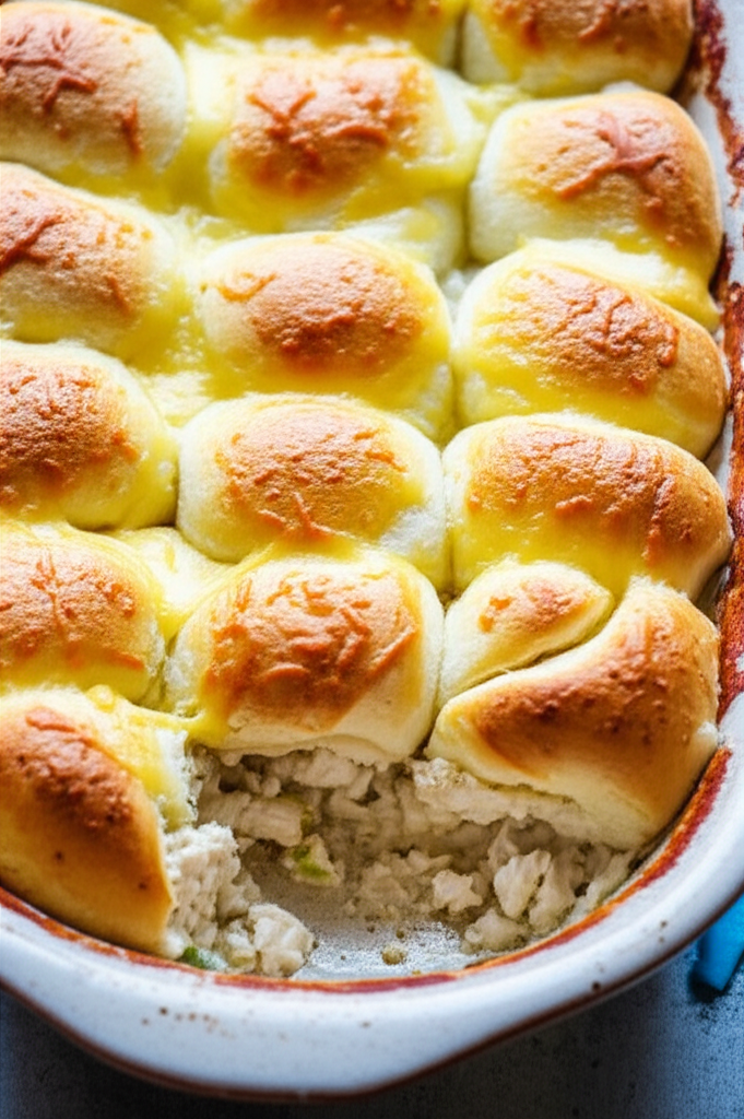 Chicken Crescent Roll Casserole plated dish