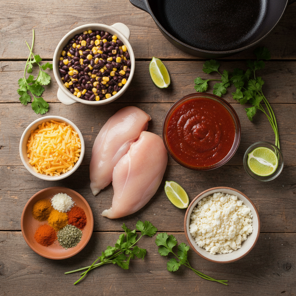 Ingredients for chicken enchilada soup